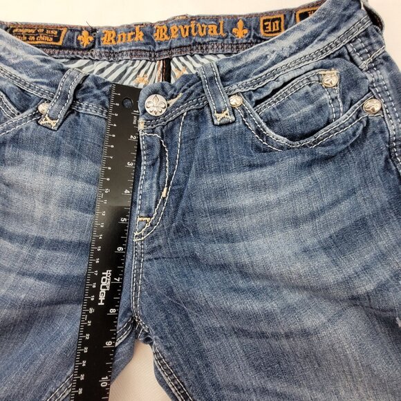 ROCK REVIVAL Jeans Women's 30 Blue Medium Wash 30x33 Hazel Straight Leg - Picture 7 of 16